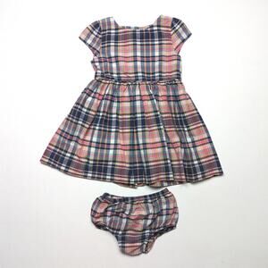 Ralph Lauren Dress Girls Size 18m Blue Plaid Casual